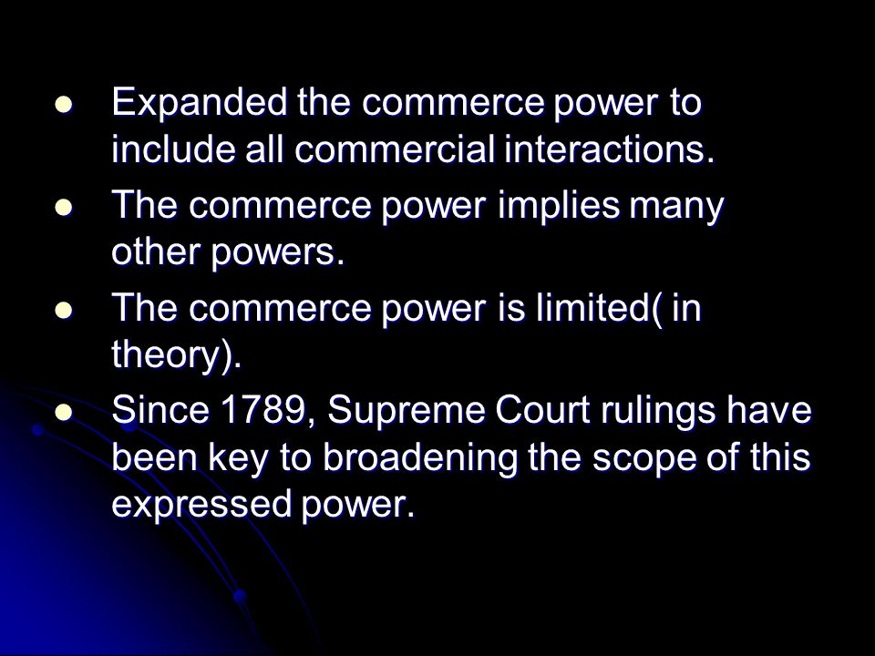 Supreme court rulings have been key to broadening the clearance scope of which expressed power